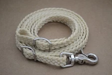 Rein - Waxed Roping- 1/2" x 8' - Braided Nylon - Nickel Plated Hardware (F343)