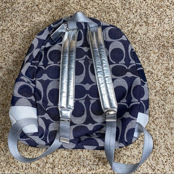 Authentic Coach Denim Backpack with Signature Design Coach | Bags | Coach Denim Backpack In Signature | Poshmark main image 4