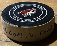 Vladimir Tarasenko St. Louis Blues Game Used 201st Career Goal Puck FANATICS