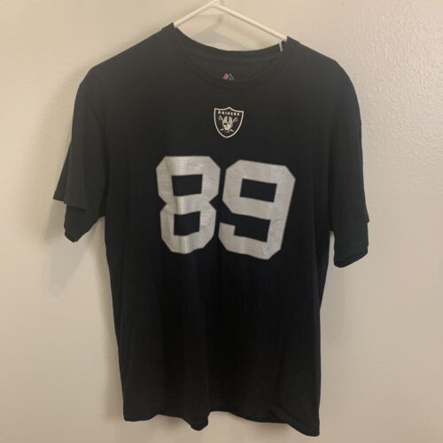 Majestic OAKLAND RAIDERS COOPER 89 Black T-Shirt Men's Size Large - Picture 3 of 5