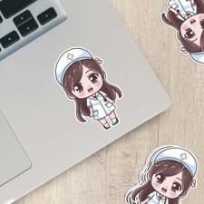 Cute Nurse Sticker Weatherproof Vinyl for Water Bottles, Laptops More