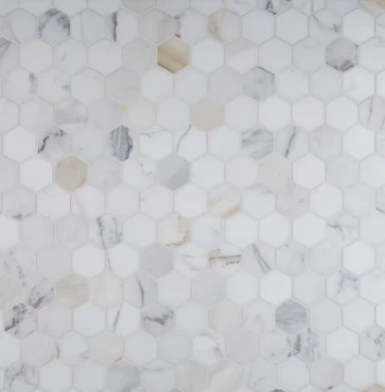 Calacatta Gold Hexagon 12 in. x 11.75 in. Polished Marble Floor and Wall Tile - Image 3 of 4