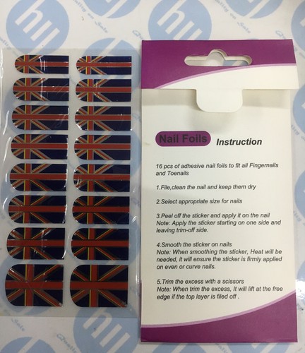 # Nail Foil British flag design 16 Pieces Nail Art *new* - Picture 3 of 3