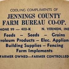 1920s Jennings County Farm Bureau Co-op Cooperative Fan North Vernon Indiana 1