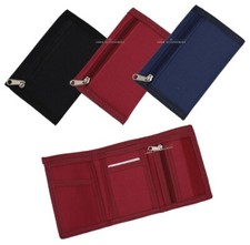 Men Boys Girls Plain Canvas Tri-Fold Wallet Coin Money Credit Card Note