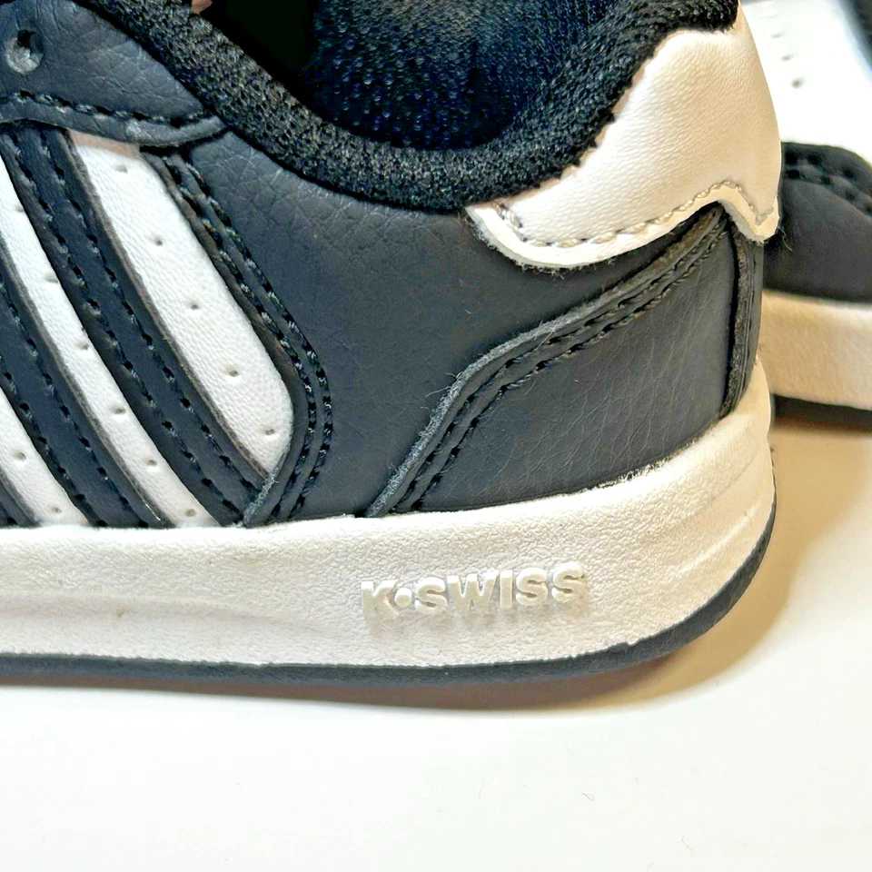 Zapatos de caña baja K-Swiss para niños pequeños talla 5 Court Palisade negros blancos KSS10031T Foto 3 de 4