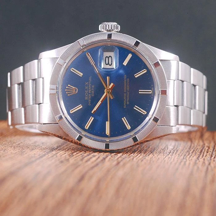 Rolex 1501 Blue Dial Oyster Perpetual DATE Automatic 34mm Watch