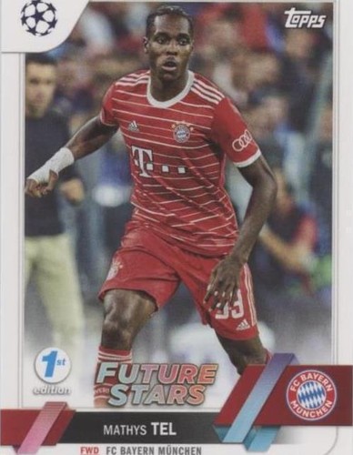 2022-23 Topps Chrome UEFA UCC # W-4 Wonderkids Mathys Tel Bayern