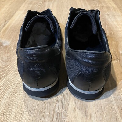 Gucci GG Signature Low Top Black Stripe Canvas CLEAN Shoes 
