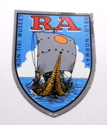 Souvenir-Aufkleber RA Kon-Tiki Museum Thor Heyerdahl Oslo Norwegen 80er Oldtimer