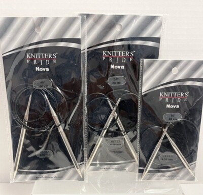 Knitters Pride Nova Fixed Circular Knitting Needles 3 Pr Sz 10.5 X 24 , 32 , 40 