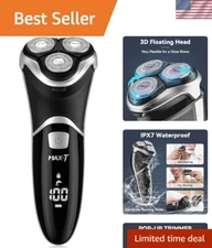 Precision Electric Shaver for Men with Waterproof 3D Rotary Head & Travel Case