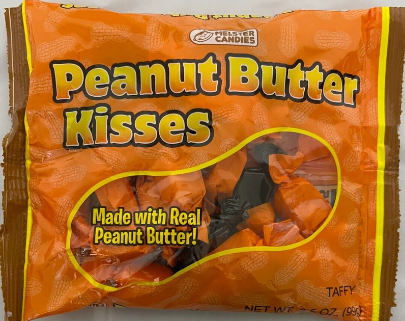Melster Candies (2PACK) Peanut Butter Kisses Taffy 3.5 oz Bags = 7 oz
