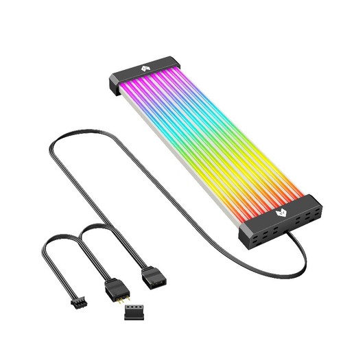 Bande lumineuse LED ARGB 5 V 3 broches ARGB pour carte mère GPU 3 x 8 broches/24 - Photo 4/12