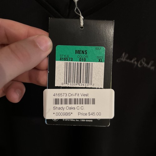 Nike Tour Performance Mens XL Black Dri Fit Golf Vest - Picture 2 of 5