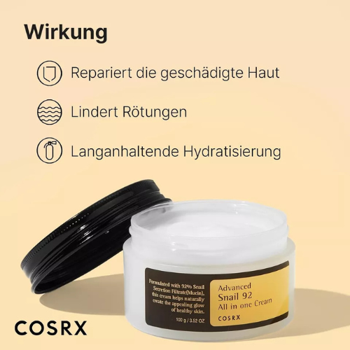 COSRX Advanced Snail 92% All in One Cream | Snail snail in cream with hyaluronic - Picture 4 of 11