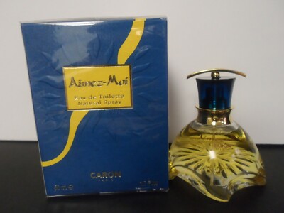 Vintage Aimez -Moi Caron EDT Spray 1.7 oz / 50 ml New In Sealed Box , Blue Box