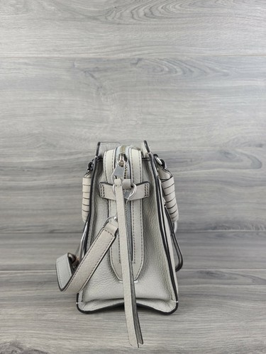 Bolso de Mano Rebecca Minkoff Mediano Gamuza Cuero Breza Mango Superior con Cremallera (Gris) - Imagen 4 de 10