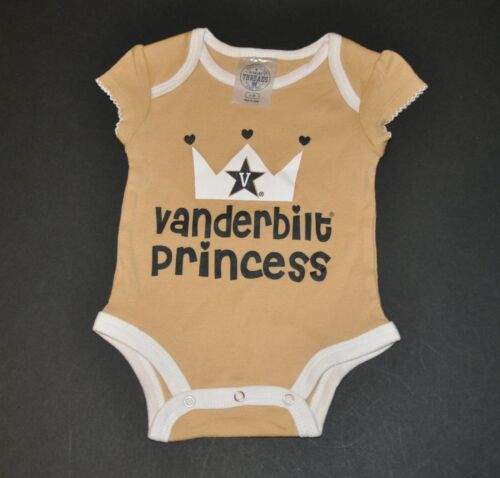 Vanderbilt Commodores Girls Infant Bodysuit Baby Toddler Romper (0-3M) Creeper - Picture 1 of 1