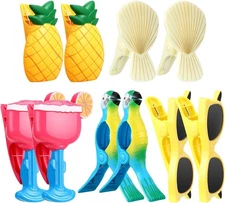 CHENGU 10 Pcs Beach Towel Clips Chair As Shown in the Picture 