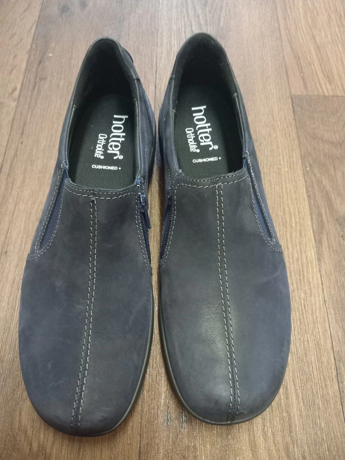 Women's Hotter Blue Ortholite Flat Suede Shoes. Used Condition. Size Uk 8 A.