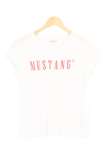 MUSTANG T-Shirt Uomo Bianca Cotone con Logo (INT M)