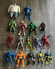 Lot of 16 Marvel ToyBiz Die Cast Metal Figures Vintage X-Men Fantastic 4 Mini