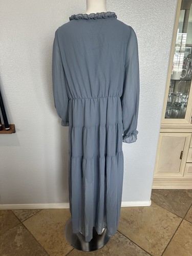 Graues Maxikleid mit V-AUSSCHNITT GR. XL - Bild 6 von 6