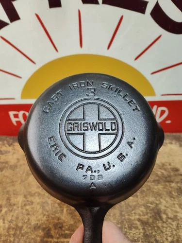 "Fully Restored" GRISWOLD 6" Cast Iron Skillet Large Logo Seasoned Flat