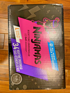 Pampers Ninjamas Nighttime Bedwetting Underwear Girl' - Size L/XL - 34ct