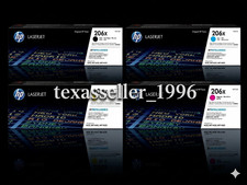 HP 206X Black/Cyan/Magenta/Yellow High Yield Toner Cartridge, 4-Pack / Fast Ship