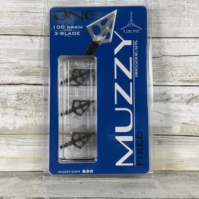 Muzzy One Fixed Broadheads 100 Grain 1-1/8 Cut 3-Blade 3-Pack M2