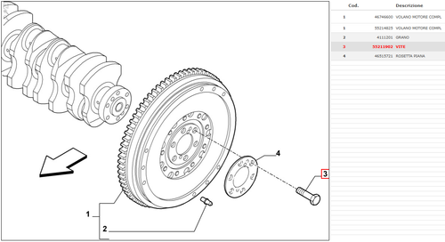 VITE VOLANO ALFA ROMEO MITO FIAT 500 L PUNTO PANDA LANCIA YPSILON FIAT 55211902 - Imagen 4 de 4