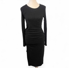All Saints Tina long sleeve knit charcoal gray heather dress bodycon midi Medium