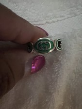 GUCCI GG Sterling Silver 925 Band Ring Size 1...