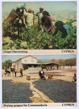 CYPRUS 1970s THE WINE HARVEST 2 DIFFERENT MINT POSTCARDS ARTHUR DIXON EDITION