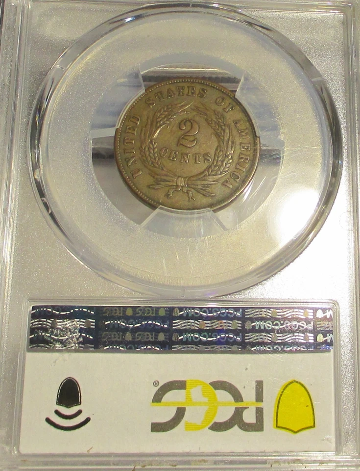 1864 TWO CENT PIECE SMALL MOTTO 2C PCGS XF 45 RARE US COIN - Image 2 of 4