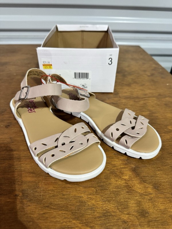 Rachel Shoes Girls Pink Ankle Strap Strappy Sandals 3