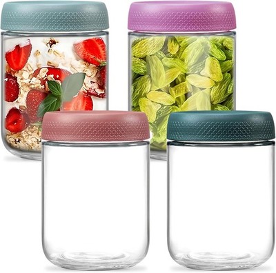 Overnight Oats Gläser 4 stück 500ml Meal Prep Gläser mit Deckel Einmachgläser mi