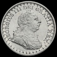 1811 George III Silver Three Shillings Bank Token, Rare, EF