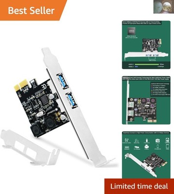 FS-U2S-Pro 2-Port USB 3.0 PCI Express Expansion Card for Fast Data Transfer