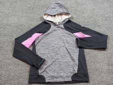 Under Armour Sweatshirt Womens Medium Gray Black Cold Gear Fitted Hood