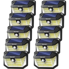 231 LED Solar Motion Lights Outdoor Waterproof, 10 Pack 300° Angle & 3 Lighti...