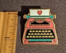 Typewriter Heart Letter Lapel Pin Hat Vest  thumbnail