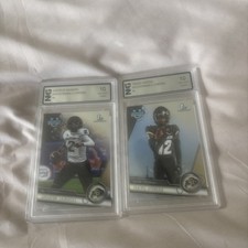 2X Lot Shedeur Sanders 16 Rookie + Travis Hunter 36 Bowman 1st Graded NXG 10
