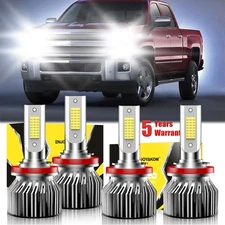 Combo LED Headlight Hi/Low Beam Bulbs For Chevy Silverado 1500 3500 HD 2023-2024
