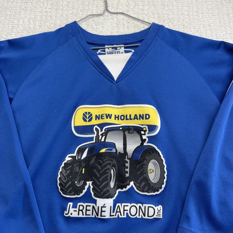 Vintage Y2K New Holland Tractor Hockey Jersey Men’s Sz XXL Blue Farm Equipment Foto 2 de 4