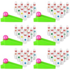 Kathfly 25 Set Mini Bowling Game Pins Ramp Ball Tabletop Party Favors Goodi...