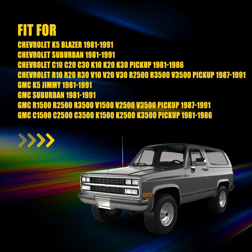 Para 1987-1991 GMC V1500 V2500 V3500 Pickup LED Luz Marcadora Lateral Carcasa Ahumada Foto 4 de 4