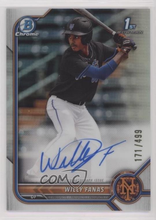 2022 Bowman Chrome Prospect Refractor 171/499 Willy Fanas #CPA-WF Auto 0s9t